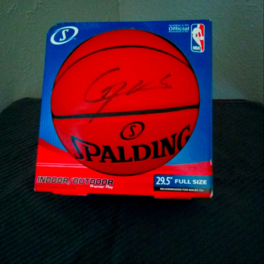 AUTOGRAPHED BY: CLINT CAPELA!!! SPALDING OFFICIAL NBA BASKETBALL BASKETBALL